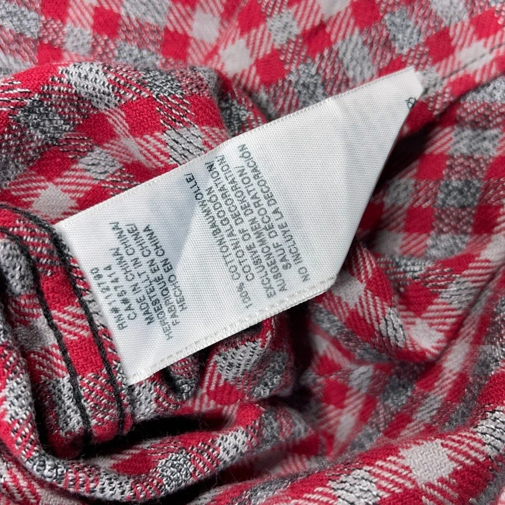 True Religion Flannel Shirt Men Small Regular Fit‎ Red Gray Plaid Plaid Outdoor